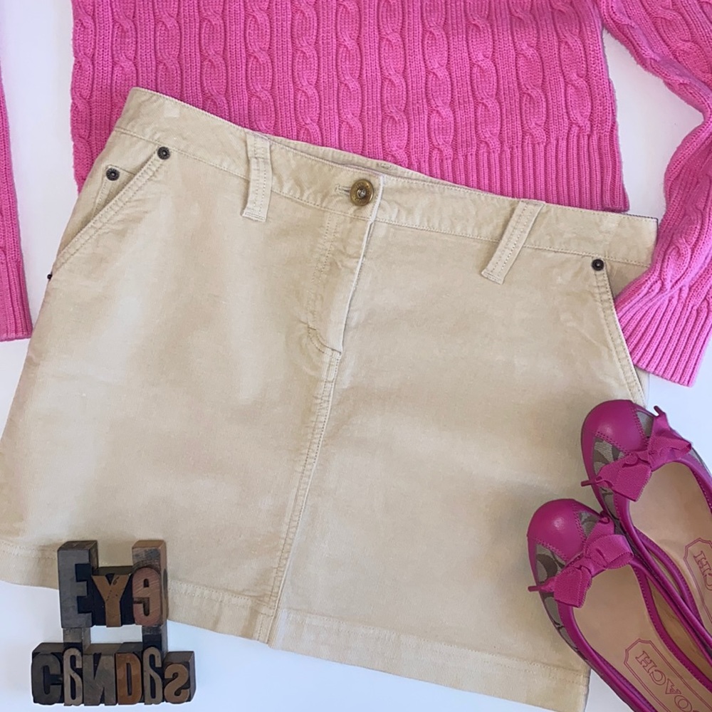 🐳VINEYARD VINES Jean Style Corduroy Skirt in Tan